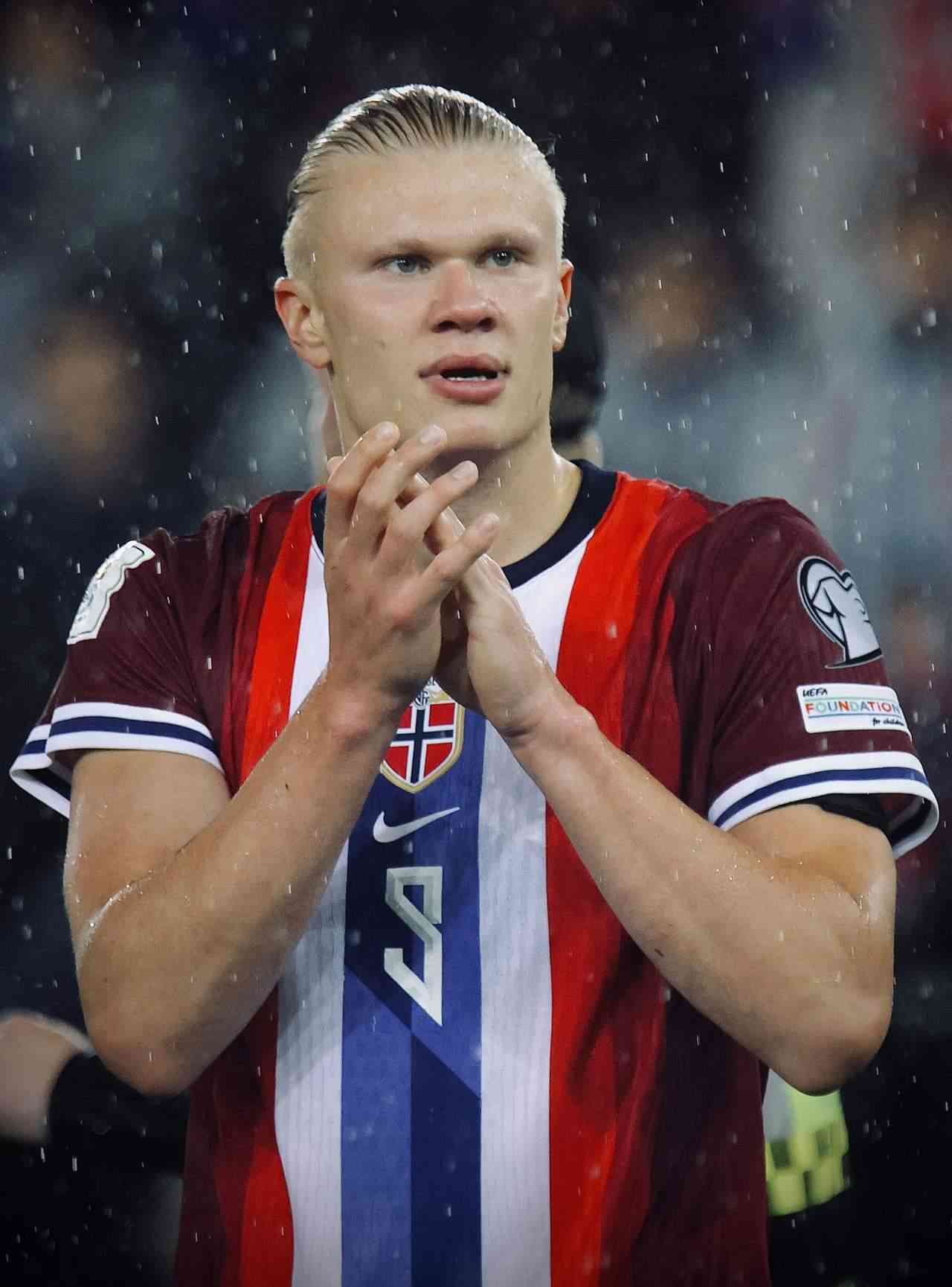 Erling Haaland in action for Norway