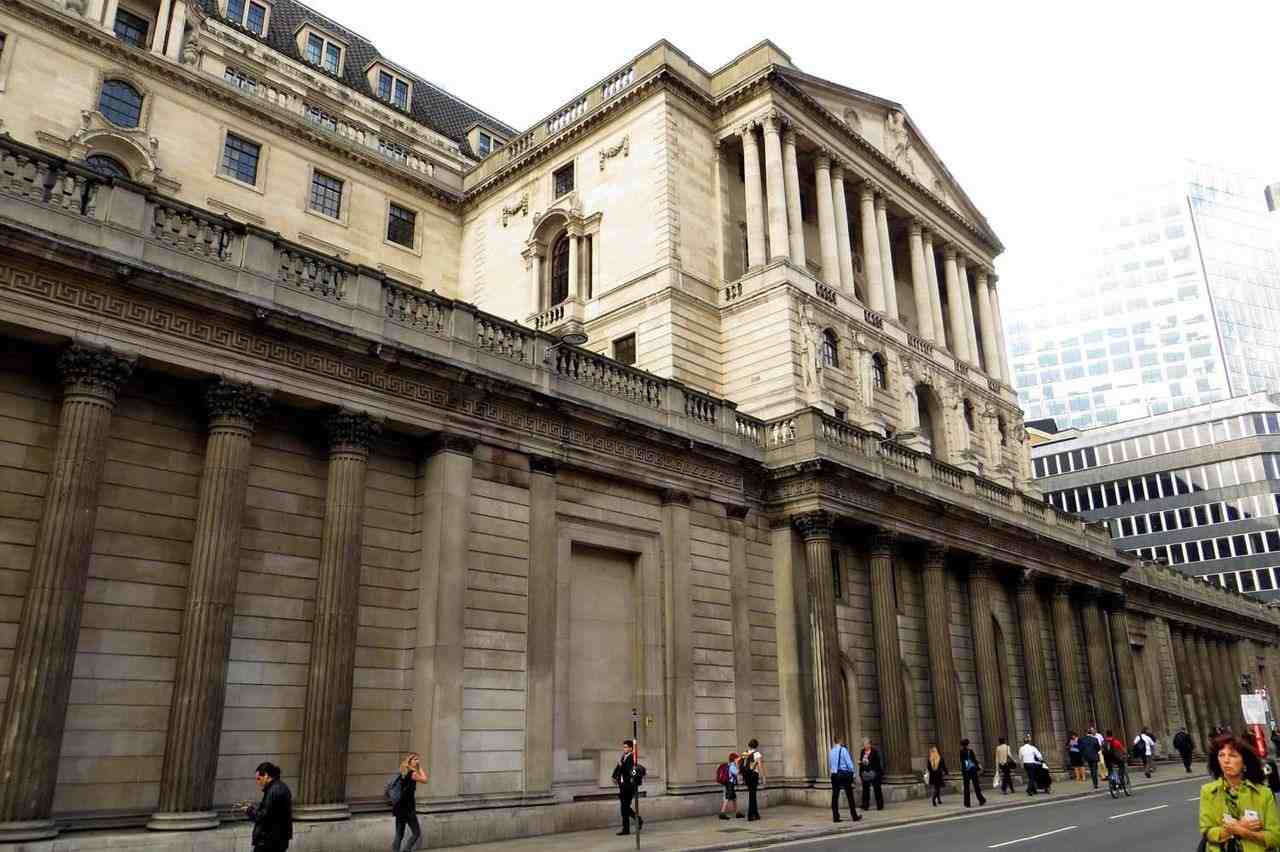 The Bank of England on Threadneedle Street, London — the City of London, whose big lenders could face a £2bn-a-year tax raid in Chancellor Healey's Budget