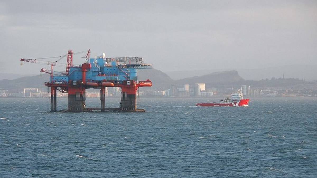 An offshore drilling platform in British waters