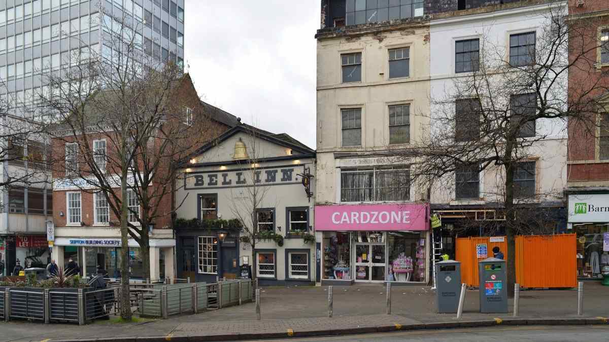 Angel Row in Nottingham city centre, where a police officer was shot on Sunday 18 October 2026