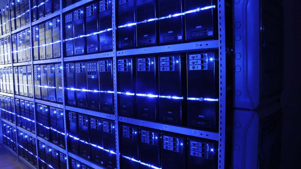 Rows of server racks inside a data centre, representing the millions of websites at risk from the PHP2Shell critical flaw