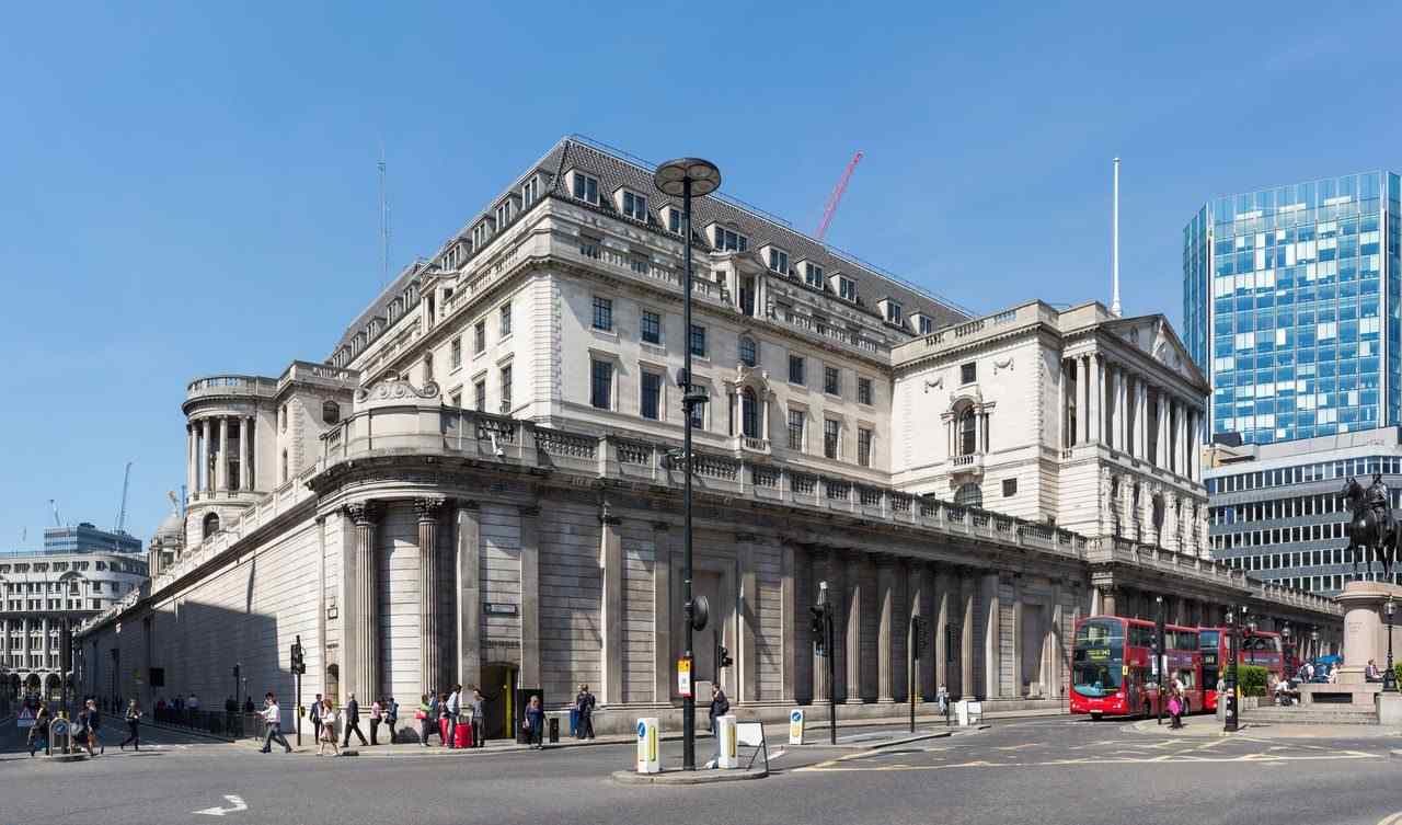 The Bank of England building in London — inflation hit 3.5% in September 2026